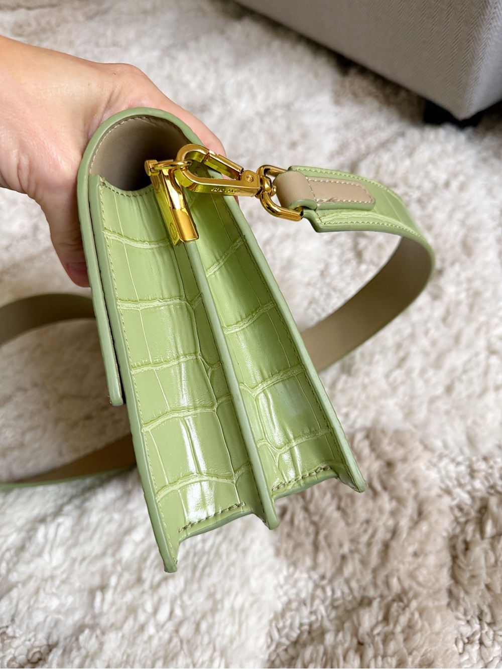 JW PEI green croc embossed shoulder crossbody bag - Picture 6 of 13